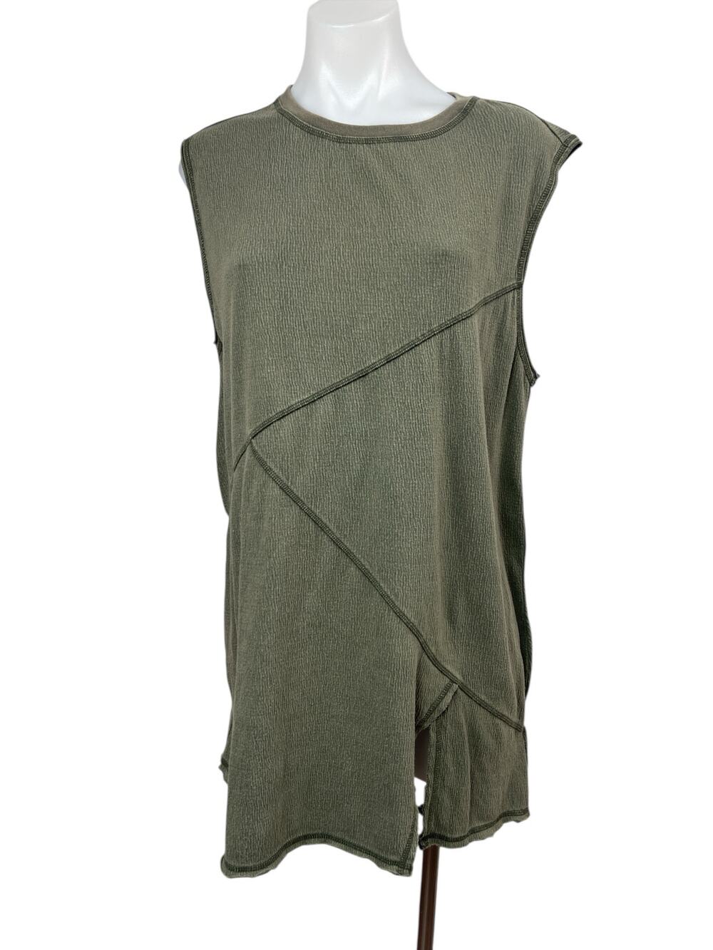 NEW Urban Outfitters Green Sleeveless Crew Neck Mini Muscle Tank Shift Dress S
